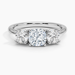 Luxe Selene Three Stone Diamond Ring (2/3 ct. tw.) Platinum Cushion Engagement Ring