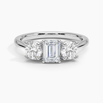 Luxe Selene Three Stone Diamond Ring (2/3 ct. tw.) Platinum Emerald Engagement Ring