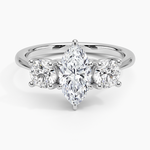 Luxe Selene Three Stone Diamond Ring (2/3 ct. tw.) Platinum Marquise Engagement Ring