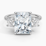 Luxe Selene Three Stone Diamond Ring (2/3 ct. tw.) Platinum Radiant Engagement Ring