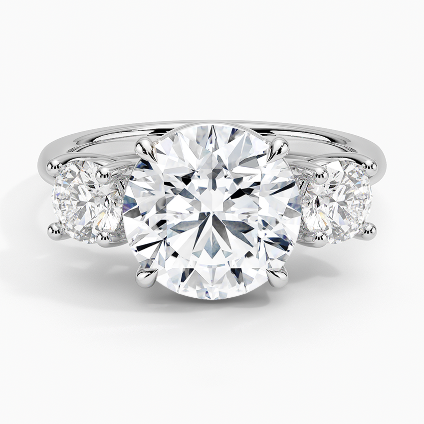 Luxe Selene Three Stone Diamond Ring (2/3 ct. tw.) Platinum Round Engagement Ring