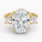 Luxe Selene Three Stone Diamond Ring (2/3 ct. tw.) Yellow Gold 18k Oval Engagement Ring