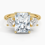 Luxe Selene Three Stone Diamond Ring (2/3 ct. tw.) Yellow Gold 18k Radiant Engagement Ring