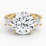 Luxe Selene Three Stone Diamond Ring (2/3 ct. tw.) Yellow Gold 18k Round Engagement Ring