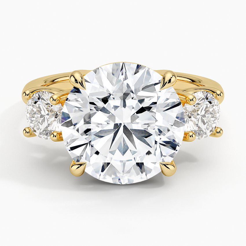 Luxe Selene Three Stone Diamond Ring (2/3 ct. tw.) Yellow Gold 18k Round Engagement Ring
