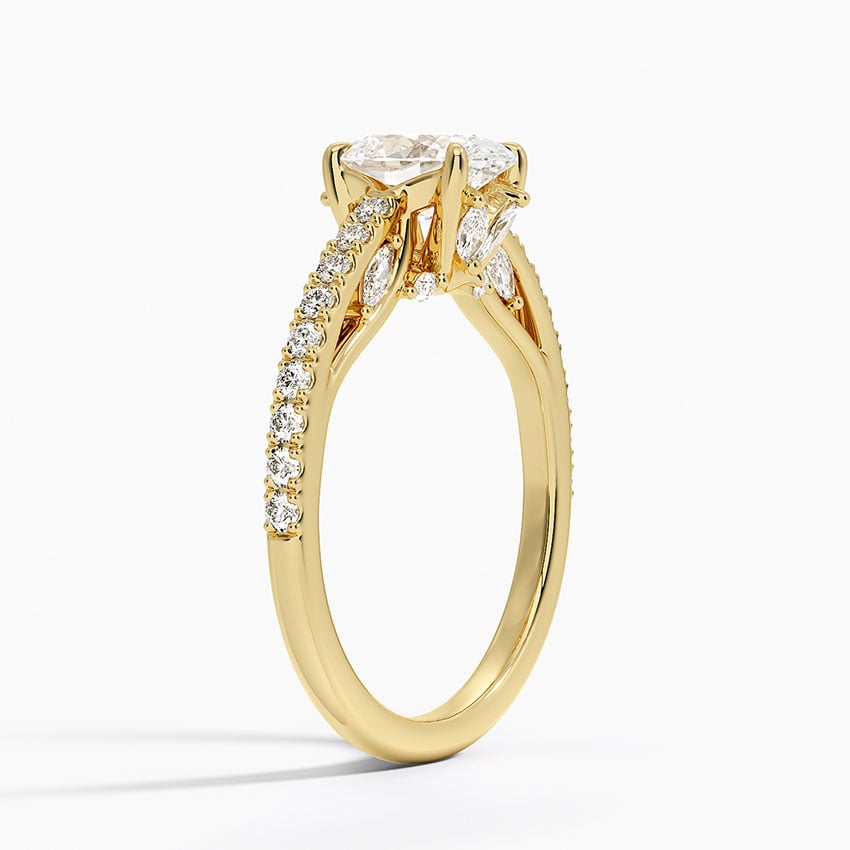 Secret Garden Adorned Gallery Diamond Ring (1/2 ct. tw.) Yellow Gold 18k Oval Engagement Ring