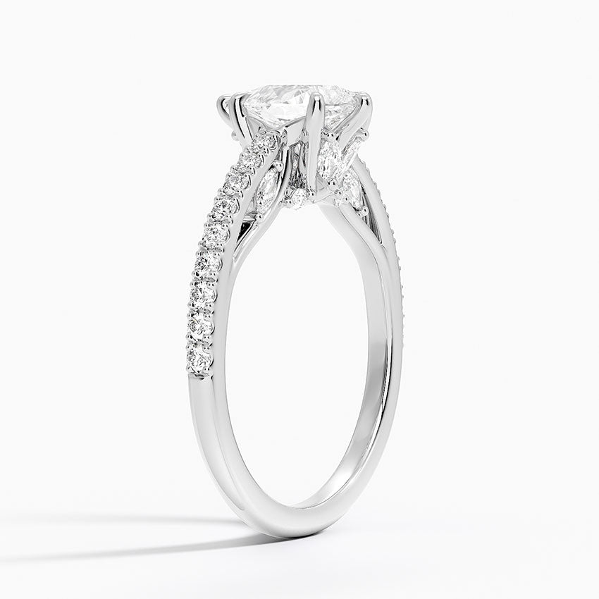 Secret Garden Adorned Gallery Diamond Ring (1/2 ct. tw.) Platinum Pear Engagement Ring
