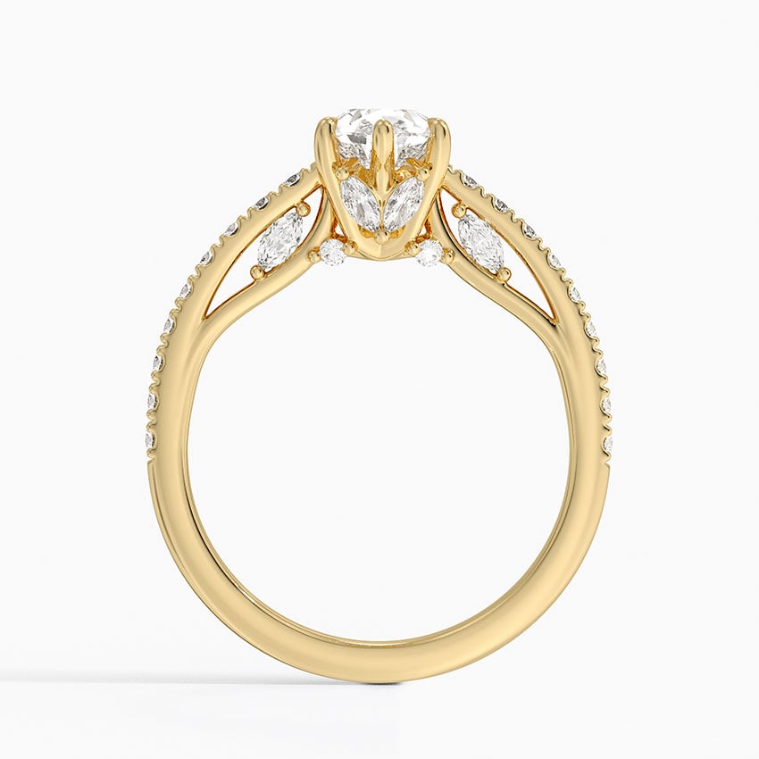 Secret Garden Adorned Gallery Diamond Ring (1/2 ct. tw.) Yellow Gold 18k Pear Engagement Ring