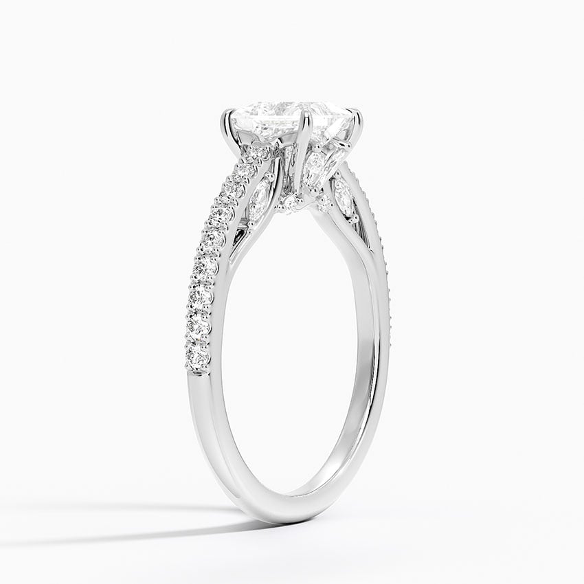 Secret Garden Adorned Gallery Diamond Ring (1/2 ct. tw.) Platinum Princess Engagement Ring