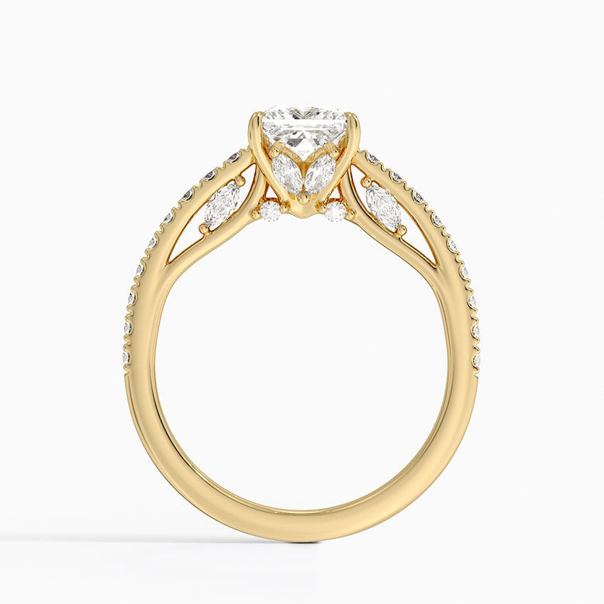 Secret Garden Adorned Gallery Diamond Ring (1/2 ct. tw.) Yellow Gold 18k Princess Engagement Ring
