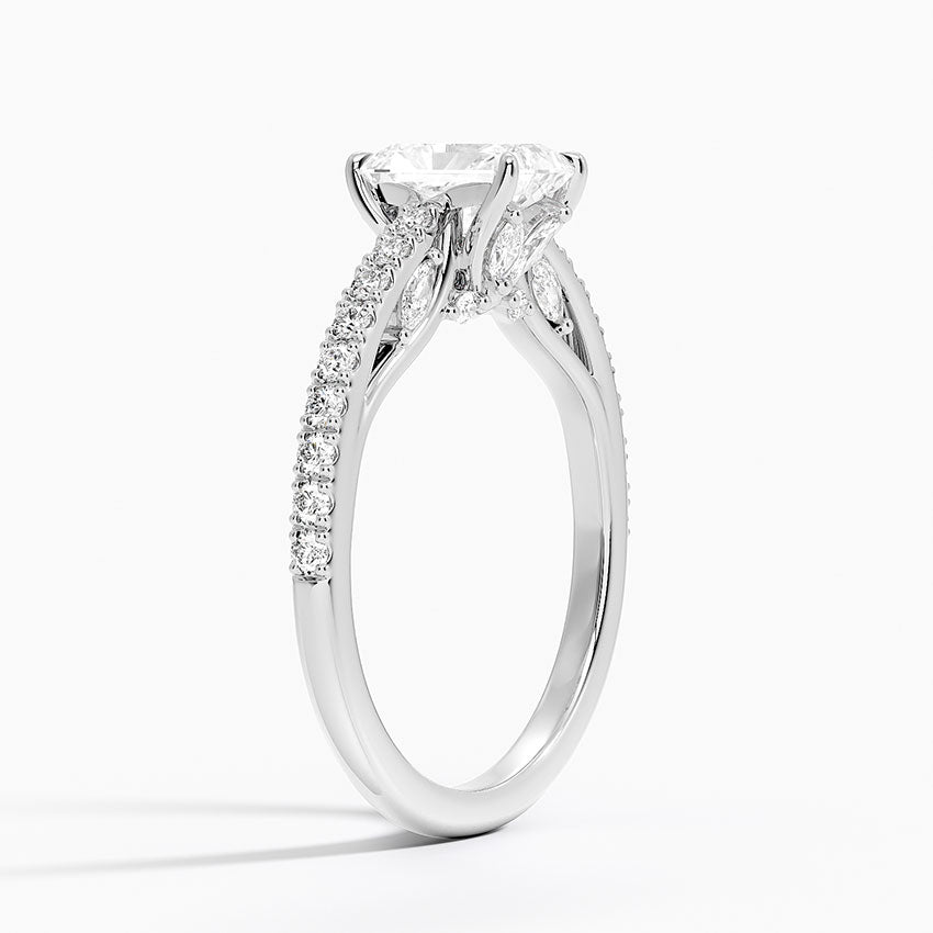 Secret Garden Adorned Gallery Diamond Ring (1/2 ct. tw.) Platinum Radiant Engagement Ring