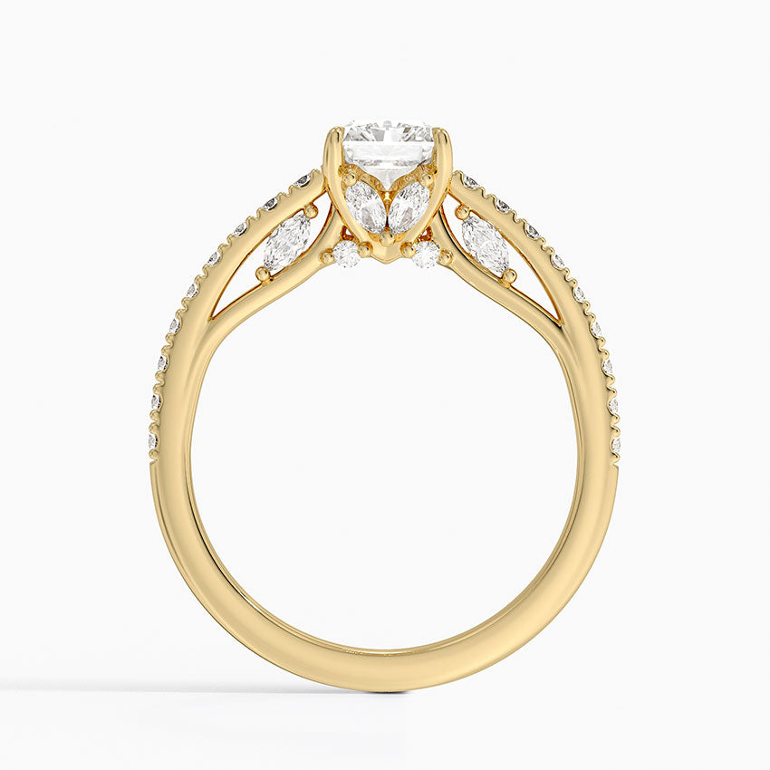Secret Garden Adorned Gallery Diamond Ring (1/2 ct. tw.) Yellow Gold 18k Radiant Engagement Ring