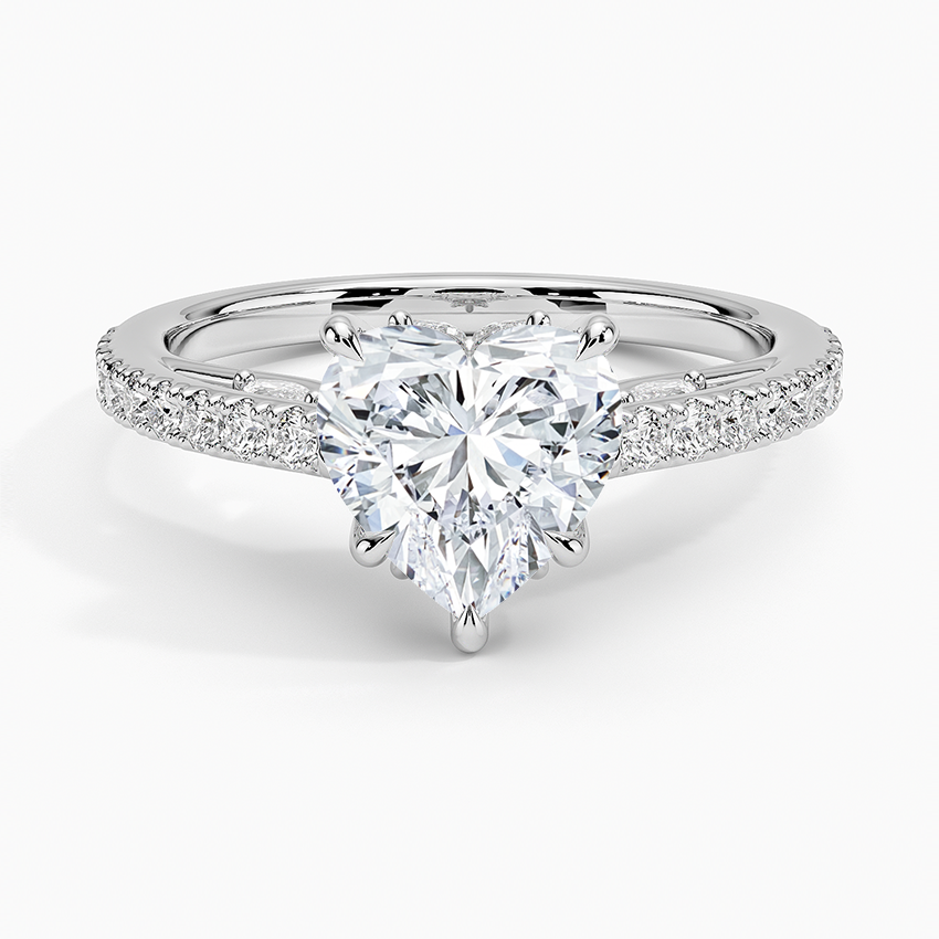 Secret Garden Adorned Gallery Diamond Ring (1/2 ct. tw.) Platinum Heart Engagement Ring