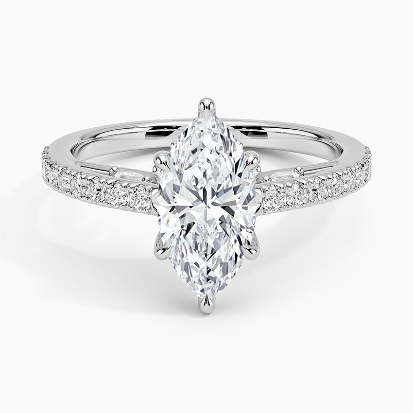 Secret Garden Adorned Gallery Diamond Ring (1/2 ct. tw.) Platinum Marquise Engagement Ring