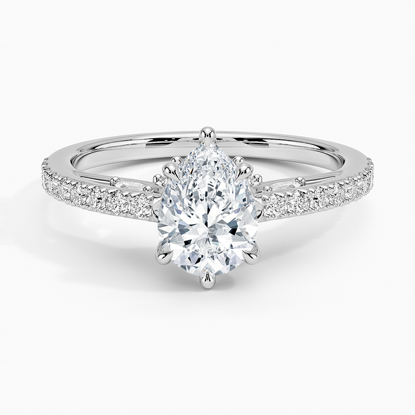 Secret Garden Adorned Gallery Diamond Ring (1/2 ct. tw.) Platinum Pear Engagement Ring