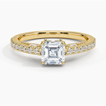 Secret Garden Adorned Gallery Diamond Ring (1/2 ct. tw.) Yellow Gold 18k Asscher Engagement Ring
