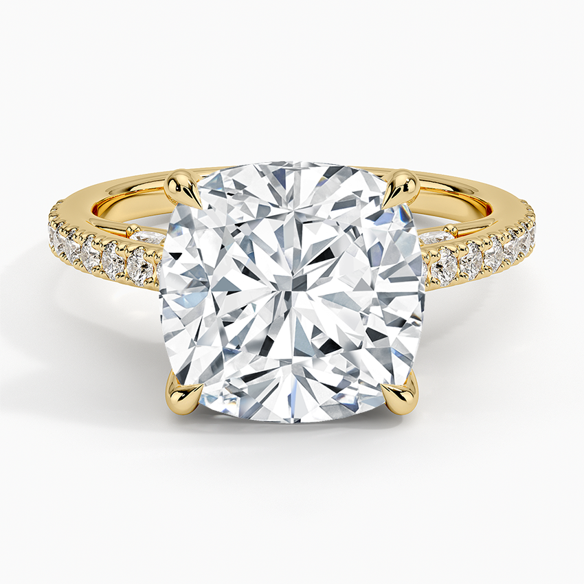 Secret Garden Adorned Gallery Diamond Ring (1/2 ct. tw.) Yellow Gold 18k Cushion Engagement Ring