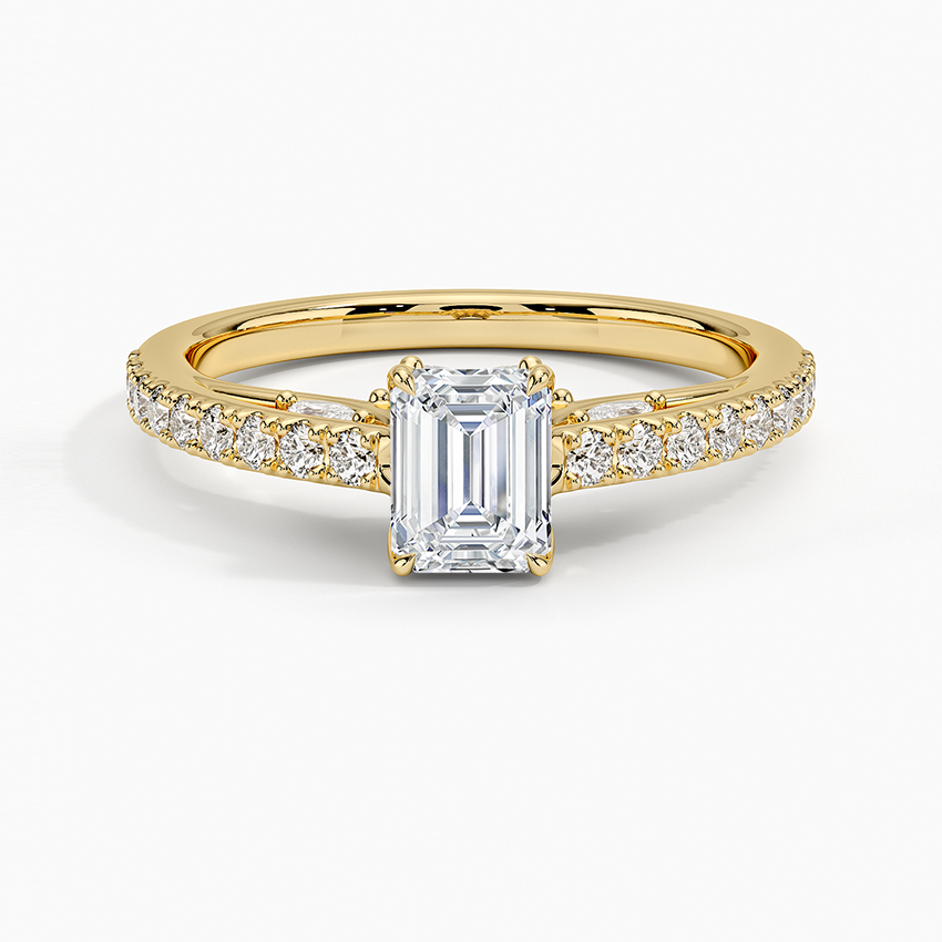 Secret Garden Adorned Gallery Diamond Ring (1/2 ct. tw.) Yellow Gold 18k Emerald Engagement Ring