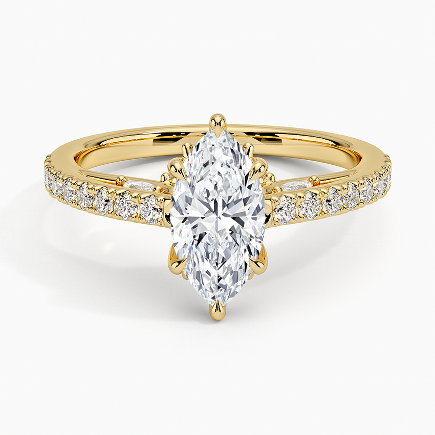 Secret Garden Adorned Gallery Diamond Ring (1/2 ct. tw.) Yellow Gold 18k Marquise Engagement Ring