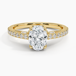 Secret Garden Adorned Gallery Diamond Ring (1/2 ct. tw.) Yellow Gold 18k Oval Engagement Ring