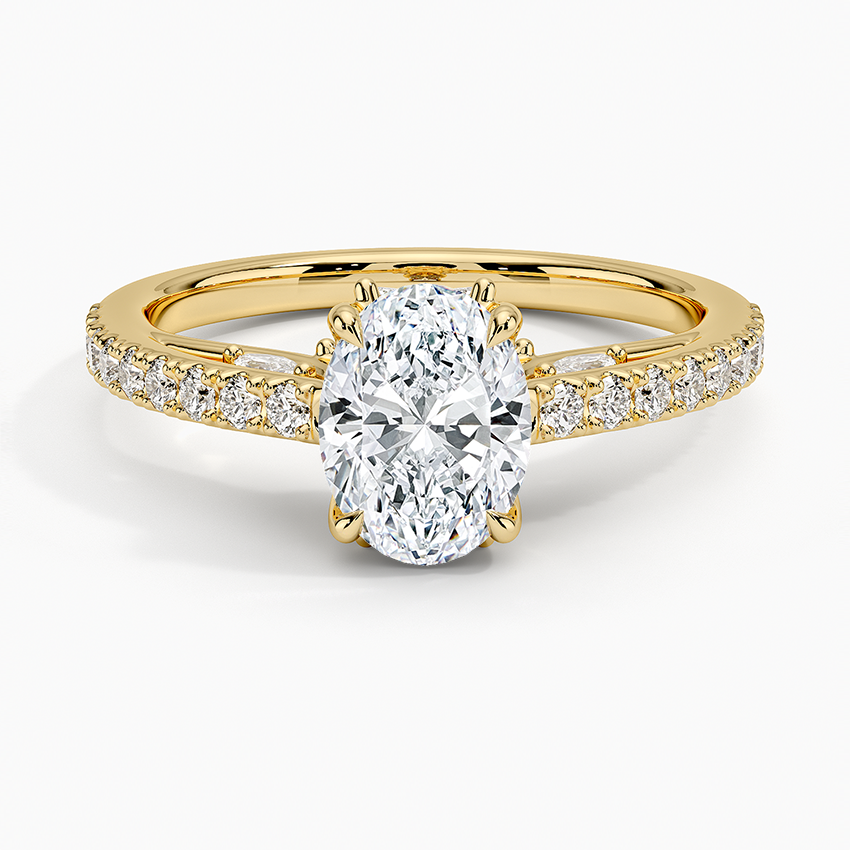 Secret Garden Adorned Gallery Diamond Ring (1/2 ct. tw.) Yellow Gold 18k Oval Engagement Ring