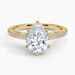 Secret Garden Adorned Gallery Diamond Ring (1/2 ct. tw.) Yellow Gold 18k Pear Engagement Ring