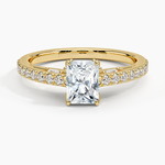 Secret Garden Adorned Gallery Diamond Ring (1/2 ct. tw.) Yellow Gold 18k Radiant Engagement Ring