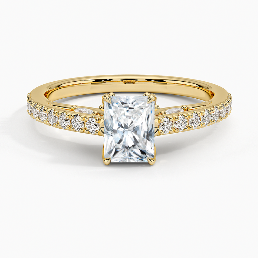 Secret Garden Adorned Gallery Diamond Ring (1/2 ct. tw.) Yellow Gold 18k Radiant Engagement Ring