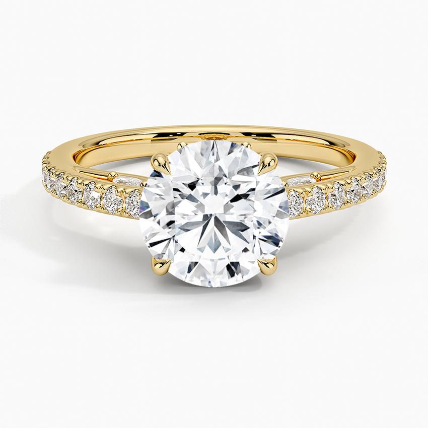 Secret Garden Adorned Gallery Diamond Ring (1/2 ct. tw.) Yellow Gold 18k Round Engagement Ring