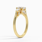 Secret Garden Gallery Three Stone Diamond Ring Yellow Gold 18k Oval Engagement Ring