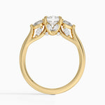 Secret Garden Gallery Three Stone Diamond Ring Yellow Gold 18k Radiant Engagement Ring