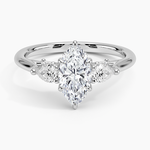 Secret Garden Gallery Three Stone Diamond Ring Platinum Marquise Engagement Ring