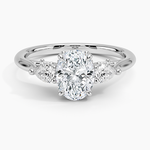 Secret Garden Gallery Three Stone Diamond Ring Platinum Oval Engagement Ring