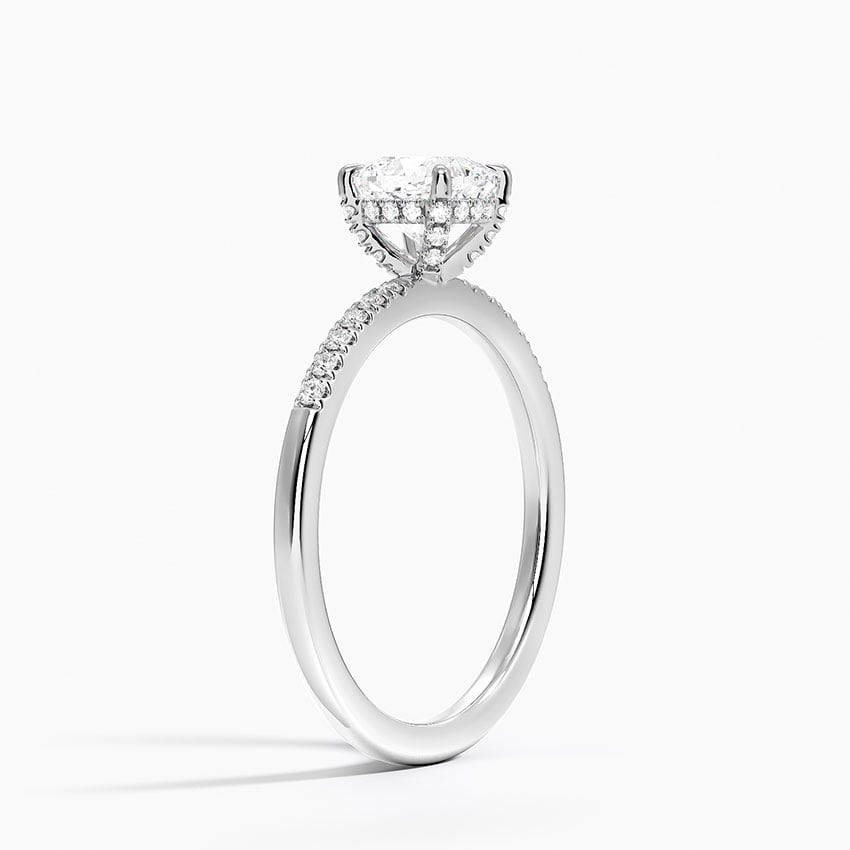 Viviana One-Quarter Coverage Diamond Ring Platinum Cushion Engagement Ring