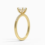 Viviana One-Quarter Coverage Diamond Ring Yellow Gold 18k Heart Engagement Ring