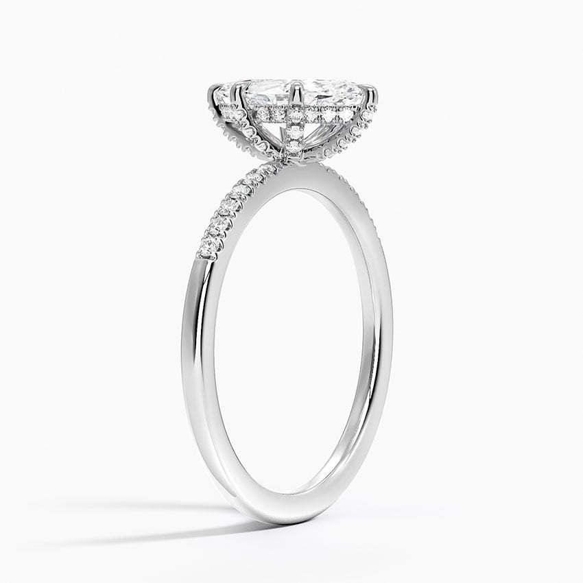 Viviana One-Quarter Coverage Diamond Ring Platinum Marquise Engagement Ring