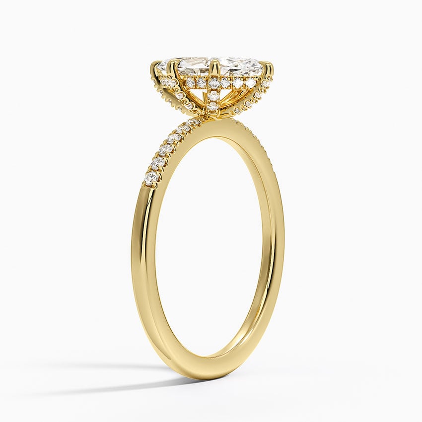 Viviana One-Quarter Coverage Diamond Ring Yellow Gold 18k Marquise Engagement Ring