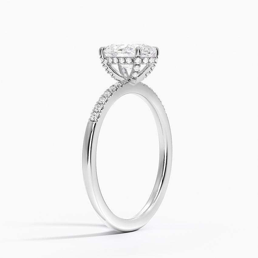 Viviana One-Quarter Coverage Diamond Ring Platinum Oval Engagement Ring
