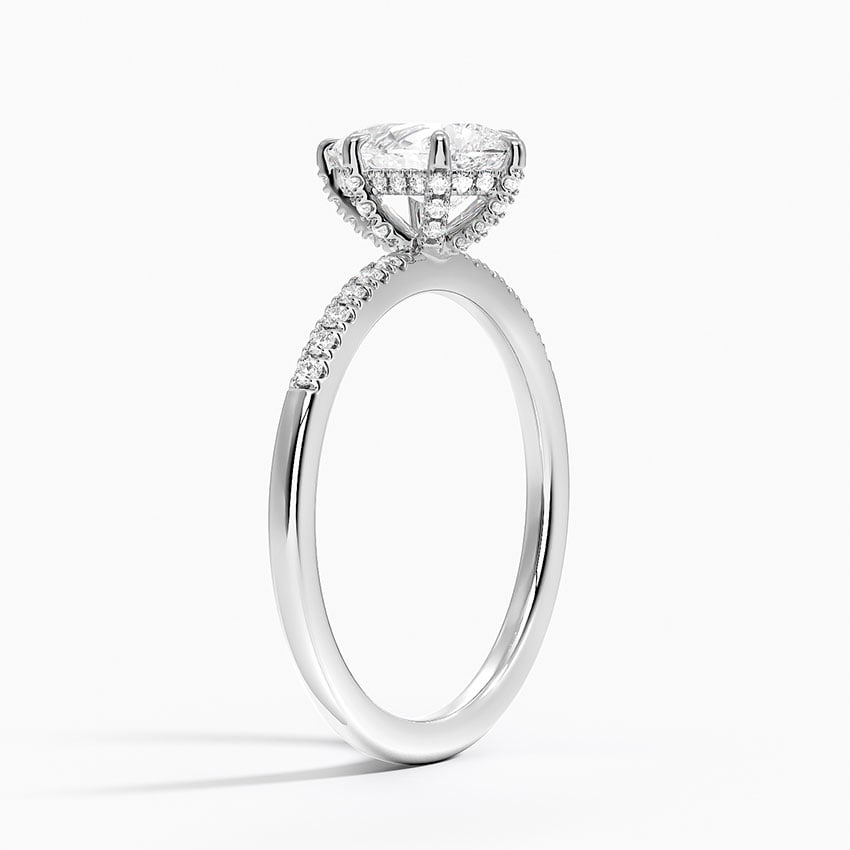 Viviana One-Quarter Coverage Diamond Ring Platinum Pear Engagement Ring