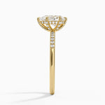 Viviana One-Quarter Coverage Diamond Ring Yellow Gold 18k Pear Engagement Ring