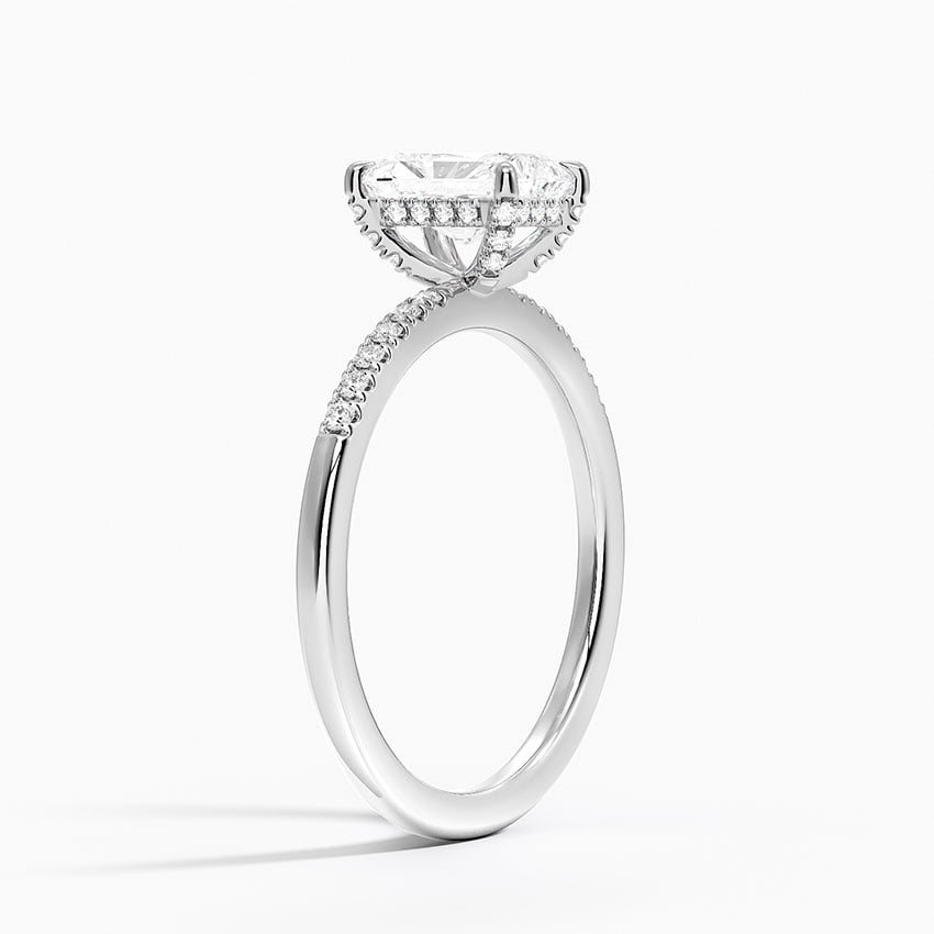 Viviana One-Quarter Coverage Diamond Ring Platinum Radiant Engagement Ring