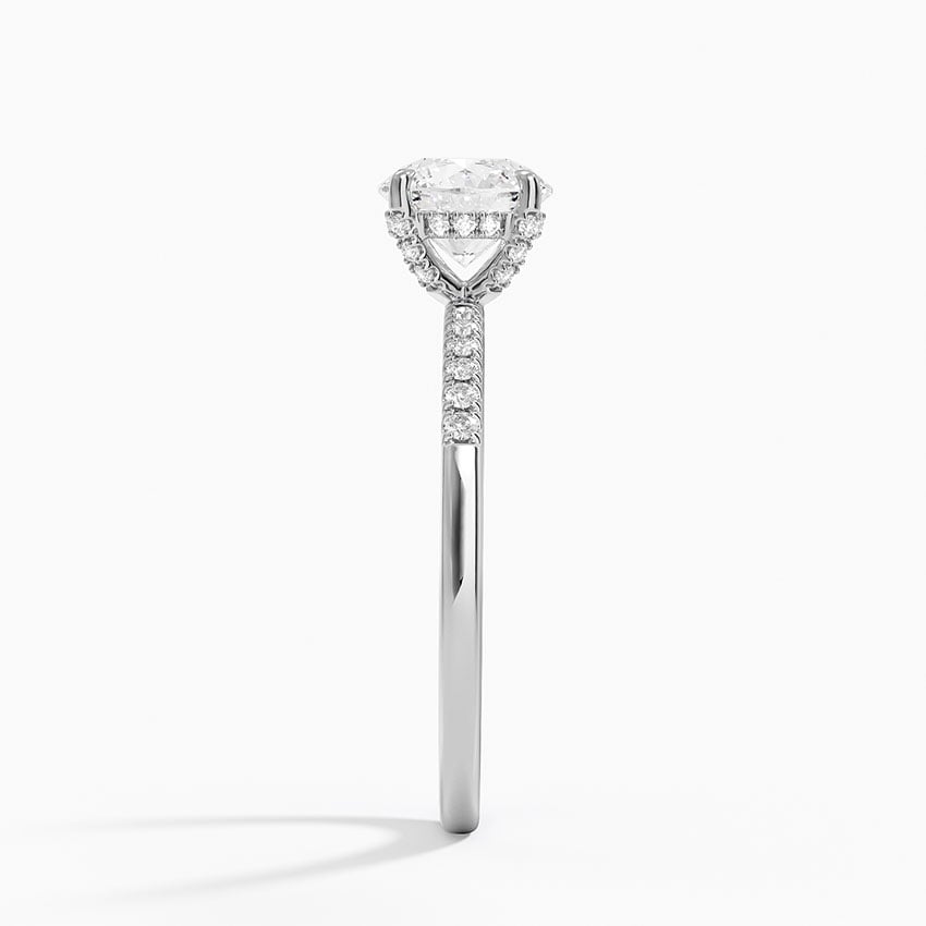 Viviana One-Quarter Coverage Diamond Ring Platinum Round Engagement Ring