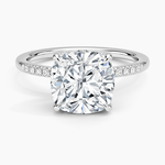 Viviana One-Quarter Coverage Diamond Ring Platinum Cushion Engagement Ring