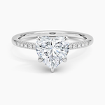 Viviana One-Quarter Coverage Diamond Ring Platinum Heart Engagement Ring