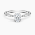 Viviana One-Quarter Coverage Diamond Ring Platinum Oval Engagement Ring