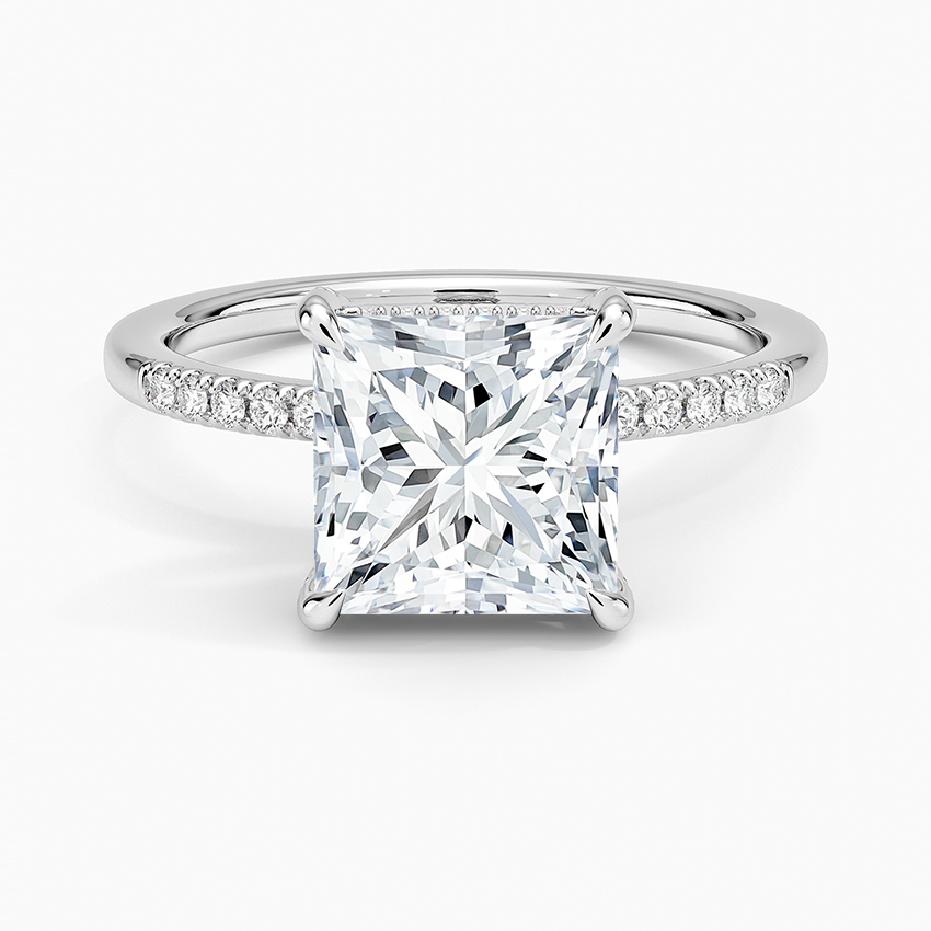 Viviana One-Quarter Coverage Diamond Ring Platinum Princess Engagement Ring
