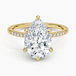 Viviana One-Quarter Coverage Diamond Ring Yellow Gold 18k Pear Engagement Ring