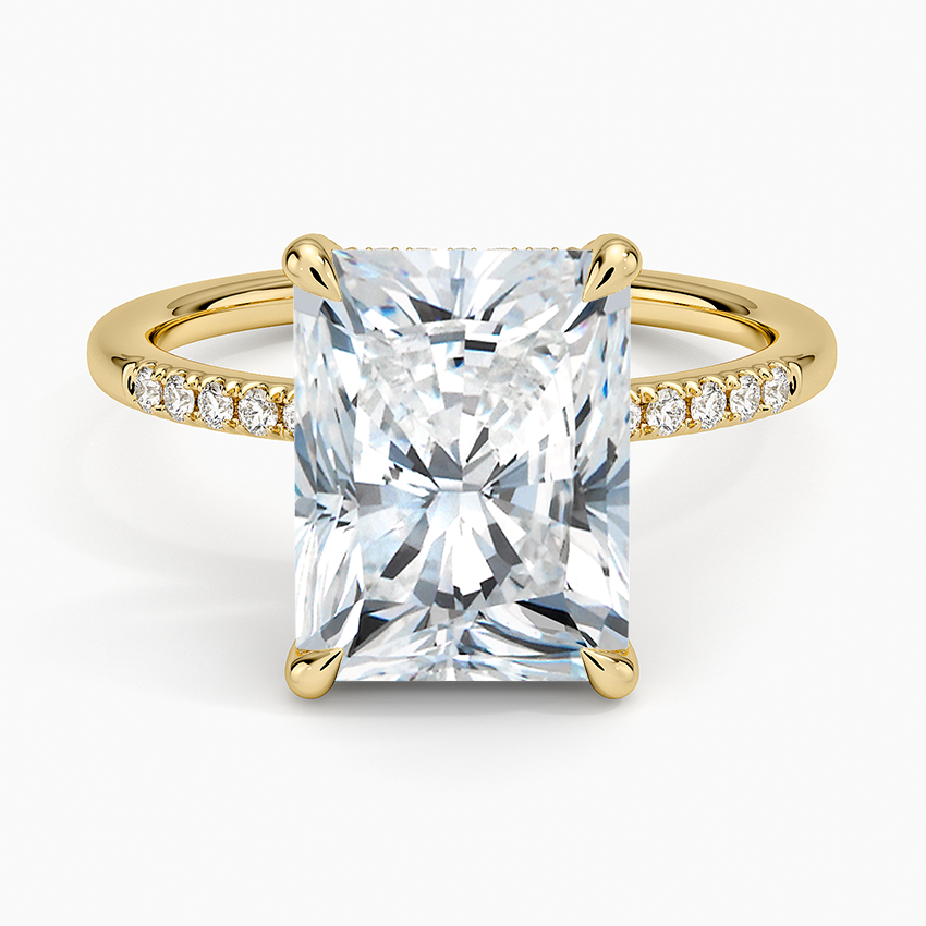 Viviana One-Quarter Coverage Diamond Ring Yellow Gold 18k Radiant Engagement Ring