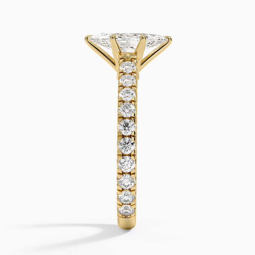 Sienna Three-Quarter Coverage Diamond Ring Yellow Gold 18k Marquise Engagement Ring