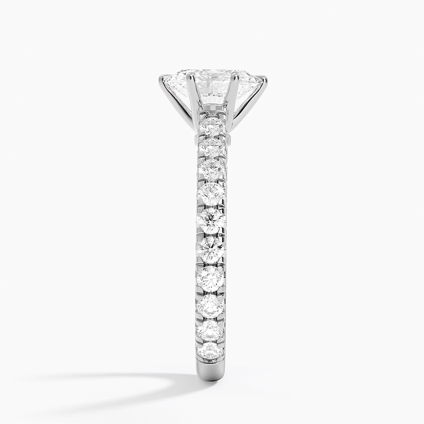 Sienna Three-Quarter Coverage Diamond Ring Platinum Oval Engagement Ring